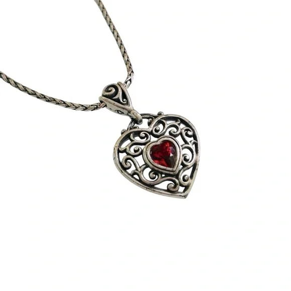 AUTHENTIC BRIGHTON COLLECTIBLES Necklace Pendant Charm GO RED FOR WOMEN With Tin - Picture 6 of 12